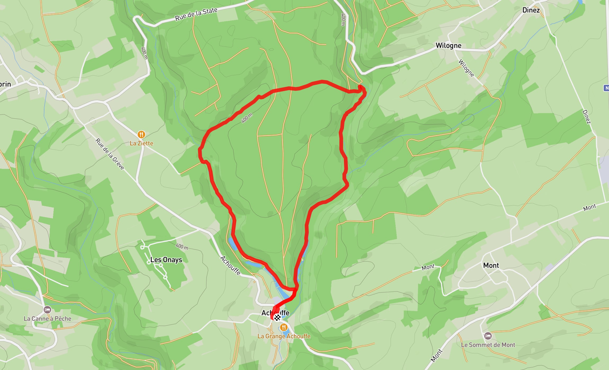 Map of Fairies, dwarves and beavers in Achouffe trail