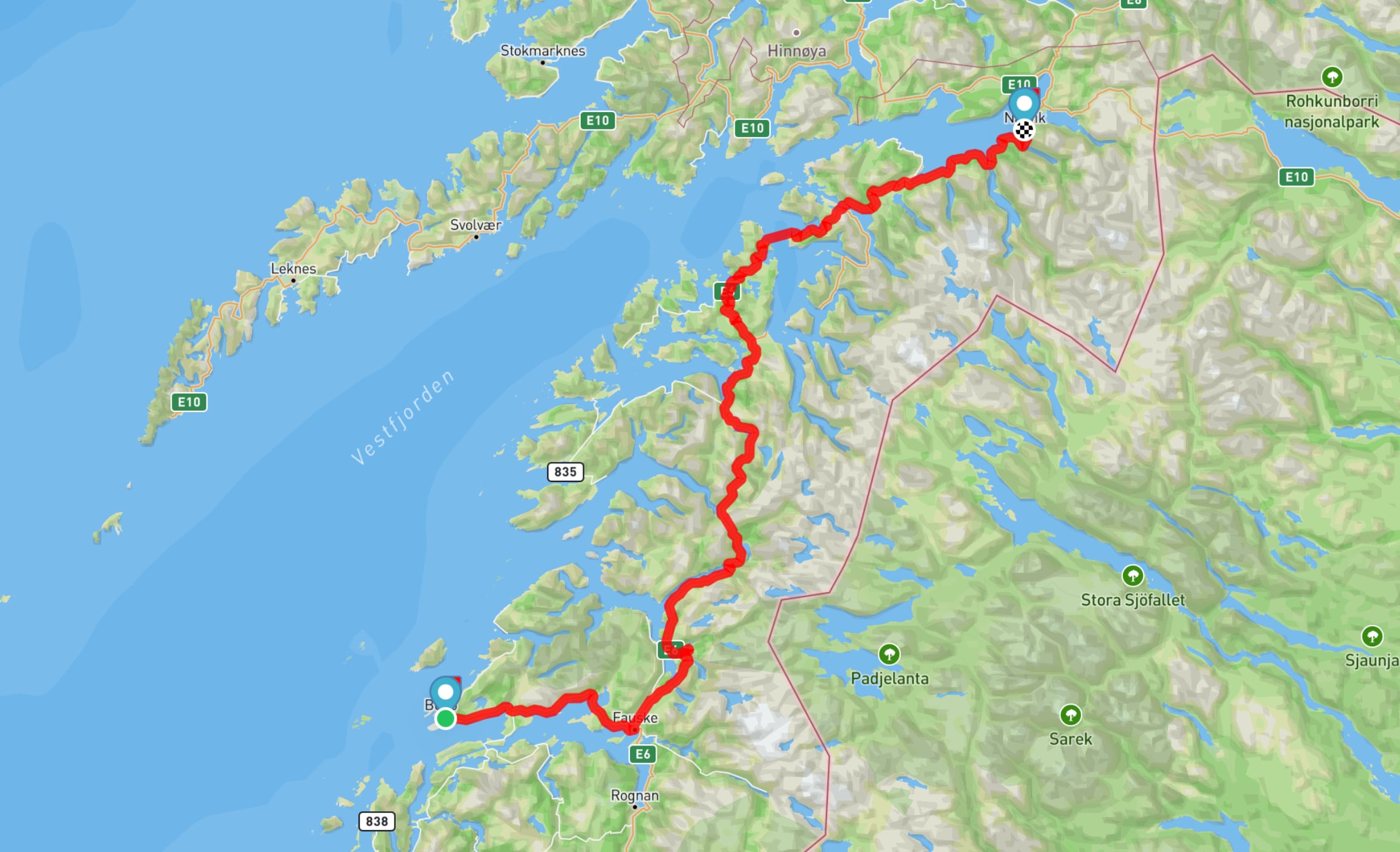 Road trip from Bodø to Narvik