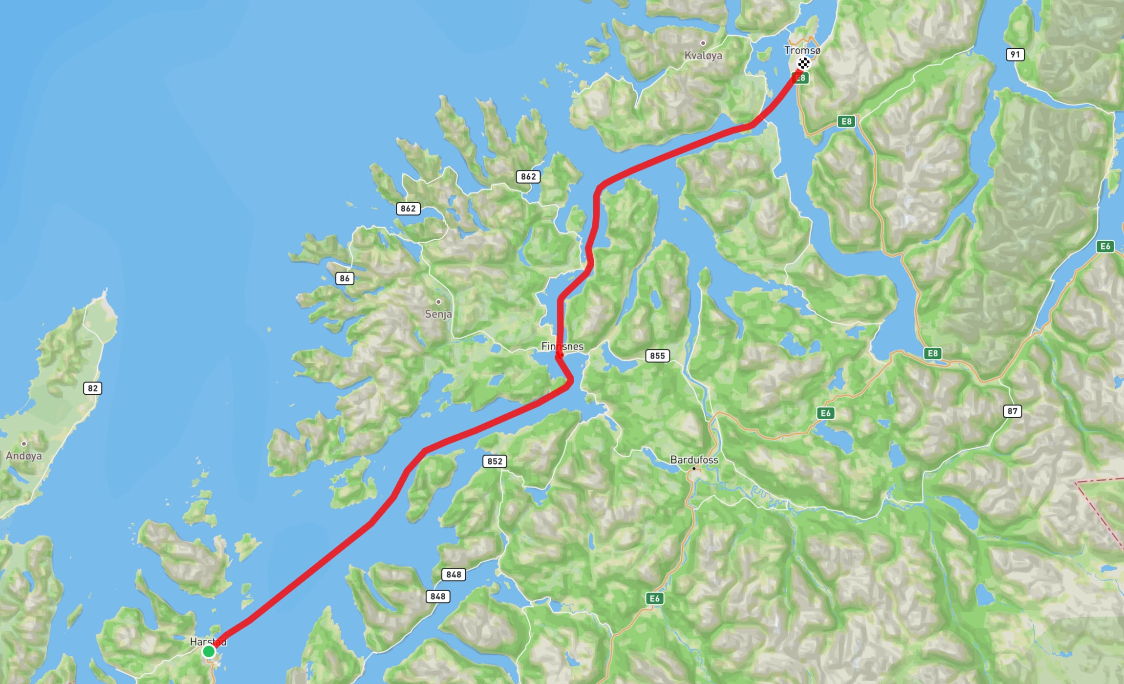 Ferry from Harstad to Tromsø