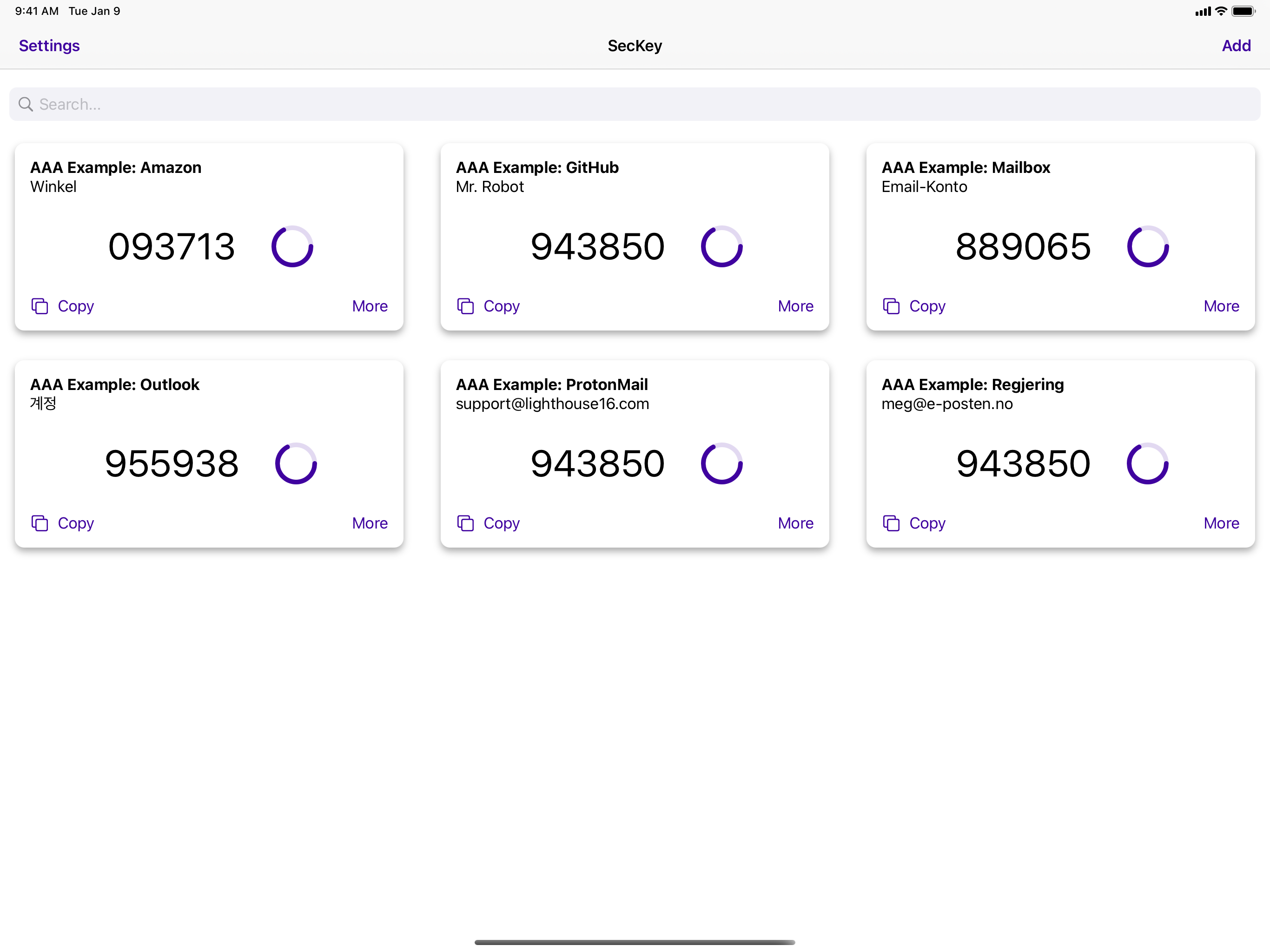 SecKey iPad screenshot